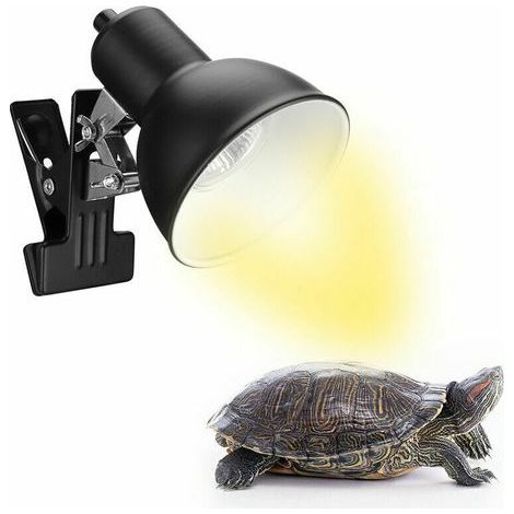 Lampe chauffante Reptile 25W Rotation à 360° réglable pour aquarium avec support et interrupteur Lampe de serrage UVA UVB pour tortue lézard et autres reptiles (1/5)