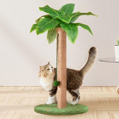 Arbre à chat cactus griffoir interactif avec balle suspendue sisal naturel poteau de griffage pour chaton et chat adulte (1/5)