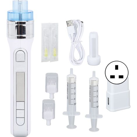 Stylo d'injection d'eau 3D anti-rides, hydratation profonde, lifting peau, appareil de beauté argenté, 100-240V avec fiche UK (1/5)