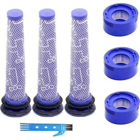3 Pré Filtre et 3 Post-Moteur Filtre HEPA pour aspirateurs Dyson V7 V8, Remplacement Pièce de préfiltre (1/4)