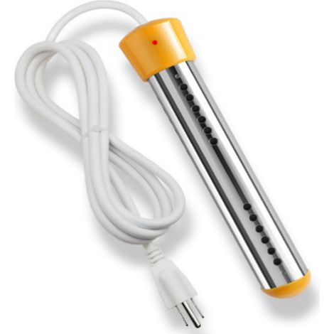 1500W chauffe-eau immergé, protection acier inoxydable, portable électrique submersible, fiche américaine, jaune (1/5)