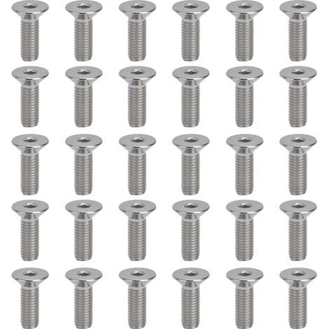 Vis à douille Allen M10, 30 pièces, 10mm, A2, boulons hexagonaux fraisés en acier inoxydable pour fixations industriellesM10x30 (1/5)