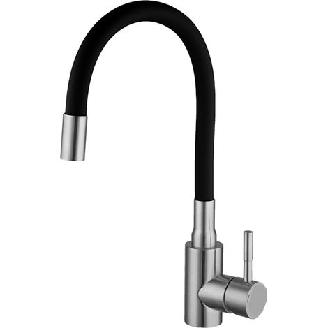 Robinet de cuisine en acier inoxydable, bec flexible, mitigeur d'évier, eau chaude et froide, pivotant à 360 degrés (couleur : A1114N-T1) (1/3)