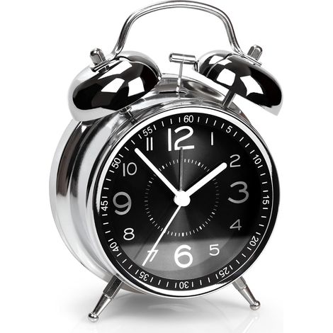 1 réveil double cloche, son extra fort, mouvement, lumière nocturne, chambre bureau (1/5)