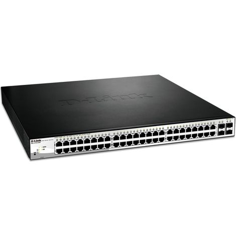 D-Link DGS-1210-52MP Gestito L2 Gigabit Ethernet (10/100/1000) Supporto Power over Ethernet (PoE) Nero, Grigio (1/4)