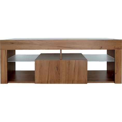 Mobile TV di design in legno "Hugo" - 140 x 40 x 50 cm - Marrone (1/4)