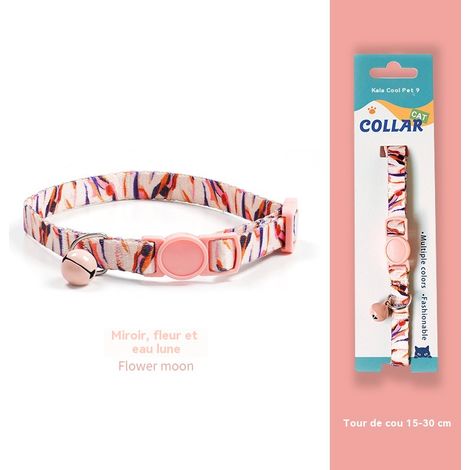 Collier pour chat avec clochette - Sécurité anti-étranglement - Couleurs tendance - Convient aux chats ayant un tour de cou de 15 à 30 cm