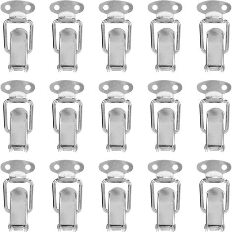 20 fermoirs à ressort décoratifs 43 x 21 mm pour petites boîtes en fer, type bec de canard
