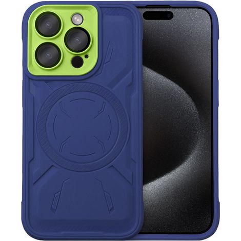 Custodia per iPhone 15 Pro, Erbord Armor Mag per MagSafe, blu (1/5)
