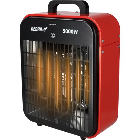Radiateur soufflant électrique 5 kW 400 V Slim pour pièces bien isolées, thermostat, protection contre la surchauffe, trois modes de fonctionnement, contrôle de la température, boîtier (1/5)