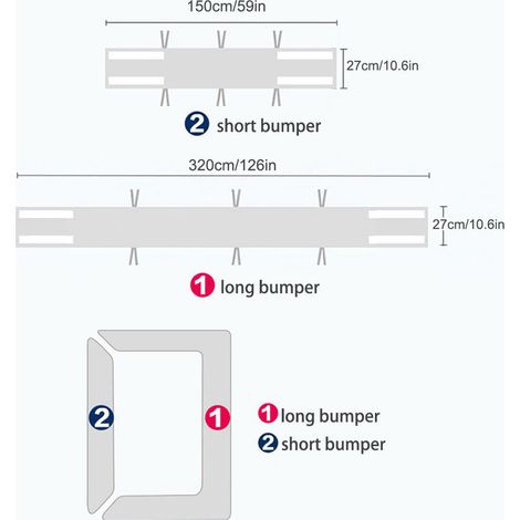 2-teiliges Babybett-Nestchen-Set, atmungsaktives Netzgewebe, stoßdämpfende Bettumrandung (1/5)