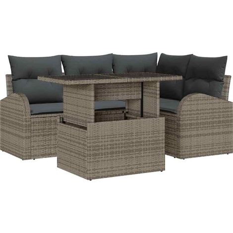 Maison Exclusive - Gartensofa-set mit Kissen mit Speicher 5 pcs G