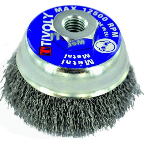 Tivoly • Brosse Coupe Ø80mm M14 pour meuleuse Acier Ondulé Technic Décapage Métal (1/4)