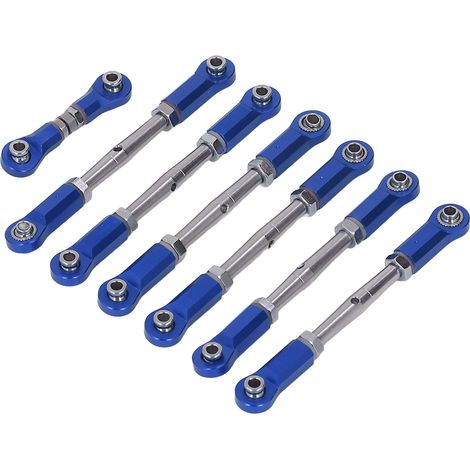 Satz mit 7 verstellbaren Spurstangen aus Metall für Traxxas 1/10 RC-Cars (blau) (1/5)