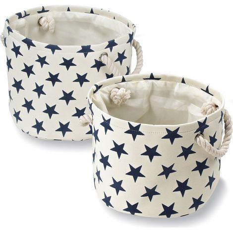 CALICOSY - Lot de 2 paniers en toile motif constellation (1/4)