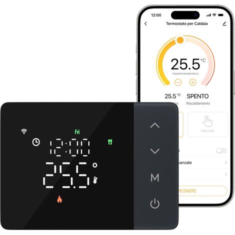 Thermostat WiFi 6 à batterie pour chaudière à gaz, double bande 2,4/5 GHz, programmable, contact sec, boîte 502-503, compatible avec (1/5)