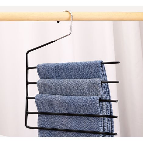 Cintre Pantalons - MSV - 5 Barres - Métal Plastifié - Couleur Taupe - Antidérapant