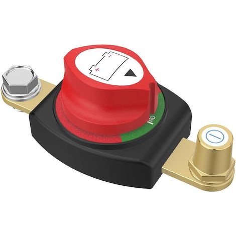 Disjoncteur de batterie latéral, interrupteur de déconnexion de batterie avec borne négative supérieure, disjoncteur de batterie robuste 12-48V, compatible avec les automobiles, les camping-cars, les (1/5)
