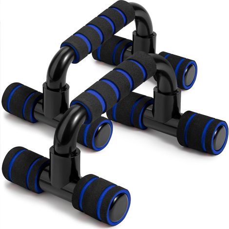 Supports de pompes ergonomiques - Poignées antidérapantes pour un entraînement profond des pectoraux, triceps et épaules, idéales pour la maison et la salle de sport - Bleu (1/5)