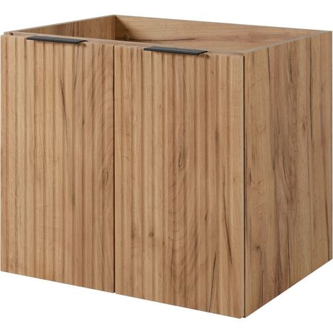 Meuble vasque, Noir / Chêne Craft + poignée dorée, 100 (80 + 20) × 77 × 46 cm + Plan de travail, pieds noirs (1/4)
