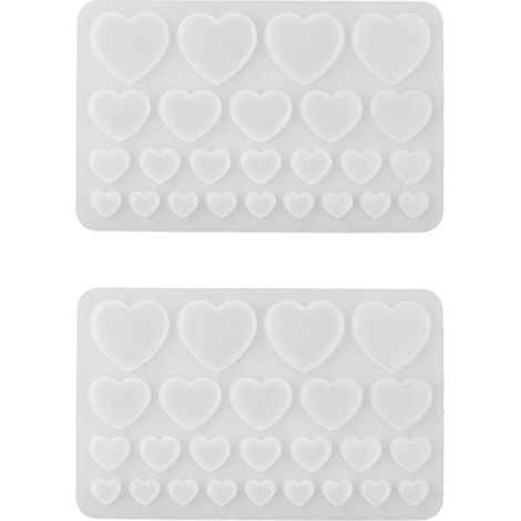 Moule En Silicone Forme De Coeur - Pour Coulée Résine Époxy Et Décoration Pâtisserie - 17 3 X 10 7 X 0 7 Cm - 2 Pièces (1/5)