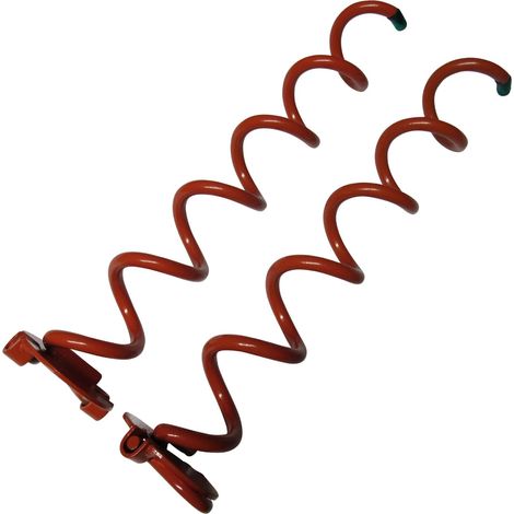 Heavy Duty Spiral Ground Anchor Stakes x2 (Dog Tie Down Spikes Camping Trampoline Orange)
