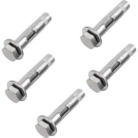 Lot de 5 boulons d'expansion M8 x 70 mm, boulons à vis d'expansion, ancrage de fixation robuste, vis d'expansion hexagonales en acier inoxydable (1/5)
