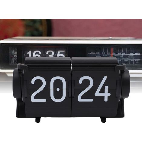 Reloj de mesa plegable, reloj mecánico plegable con puerto USB, despertador y calendario, reloj plegable de PVC con cambio automático de hora, dimensiones 11 x 6 x 6 cm / 4,3 x 2,4 x 2,4 pulgadas (1/5)