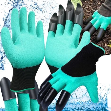 Lot de 2 gants de travail robustes pour le jardinage, avec griffes. (1/5)
