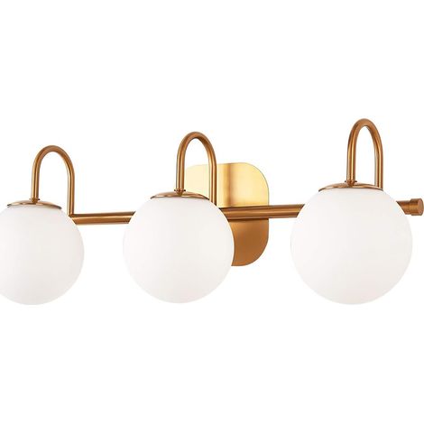 Applique murale de chambre, Applique miroir de salle de bain avec globe en verre – Style industriel vintage, Douille G9 – Lampe murale intérieure pour coiffeuse et salle d‘eau (Ampoule non incluse) (1/5)