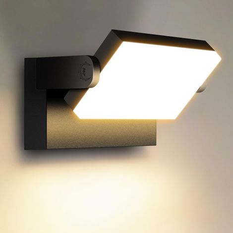 Außenwandleuchte – 1 Stück – Schwarzes Aluminium – 360° schwenkbar, Schutzart IP65 – Für Garten, Terrasse oder Eingang – 40 W, 3000 K (1/5)