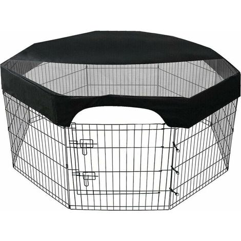 GROOFOO Couverture de parc pour animaux de 24 8 panneaux Octagonal Pet Fence Netting Cover Waterproof Shade Cover