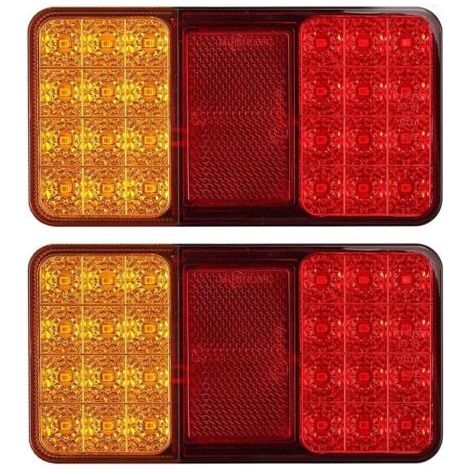 2x LED Rücklichter E-geprüft Blinker Positionslicht mit 2x18 LEDs Wasserdichtes LED Positionslicht Bremslicht Rückleuchten 12V Universal für Anhänger Fahrzeug Caravan LKW Traktor (1/5)