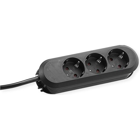 Bachmann 387.171 Smart - Regleta (3 enchufes Schuko, 3 m), color negro