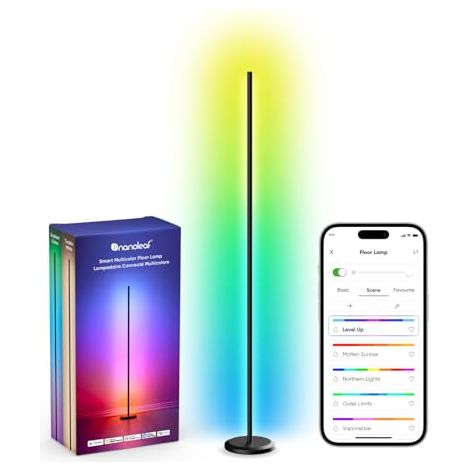 Lámpara de Pie Nanoleaf Negra 140 cm Brillo 1700 lúmenes