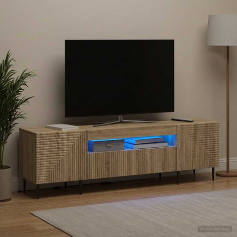 Irovami LED TV Stand Oak Engineered Wood (1/5)