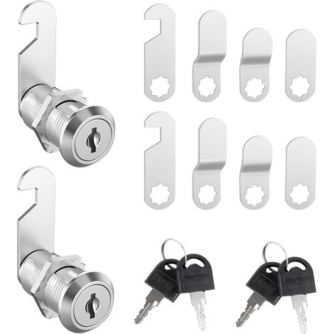 2 Pack 16mm Mailbox Lock with 5 Different Lock Plates and 2 Keys Lever Lock for Cabinet Doors Furniture (1/5)