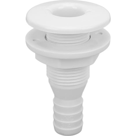 Raccord de Coque Traversant 19mm, Plastique Blanc, Bouchon Vidange Bateau, Raccord Tuyau Marin (1/5)
