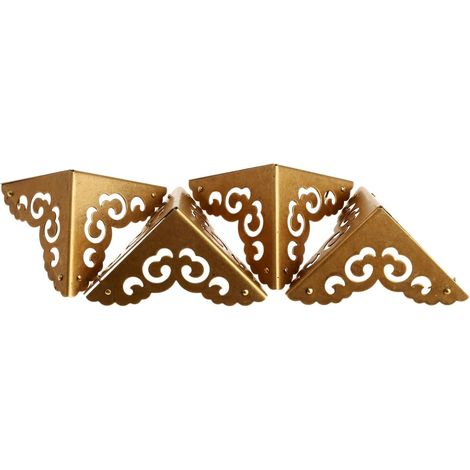 4pièces 6,5 6,5 6,5cm Garde de protecteur de coin de table de placard Protection d'angle de meuble de cuisine en cuivre rétro-Laiton antique (1/5)