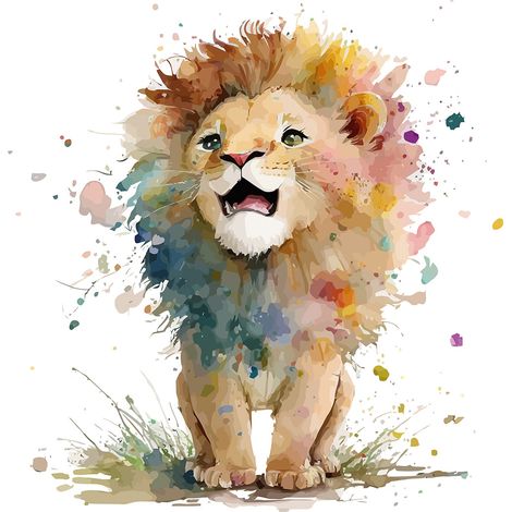 Papier peint panoramique Enfants - Lionceau - 130 cm x 84 cm (1/2)
