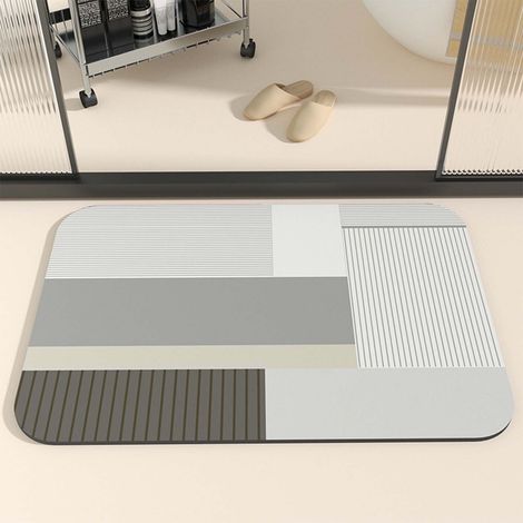 Tapis De Bain En Diatomée - Absorbant Rapide Et Anti-dérapant - Pour Salle De Bain Douche Lavabo Toilette - 40 X 60 Cm - 1 Pièce (1/5)