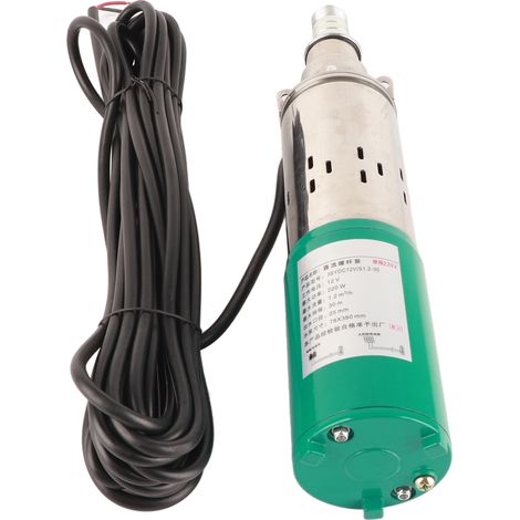 Pompe solaire submersible pour puits, vis sans fin en acier inoxydable brossé, hauteur de refoulement de 30 mètres, pour l'irrigation agricole, 12 V CC, 220 W (1/5)