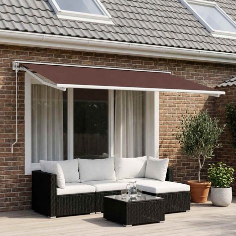 vidaXL Awning Replacement Fabric Brown 500 x 300 cm Polyester (1/5)