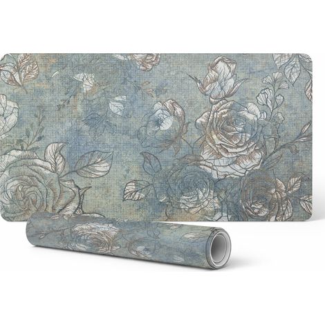 Schutzmatte für Büroarbeitsplatten, Blumenmuster, Vintage, 90 x 45 cm (1/5)