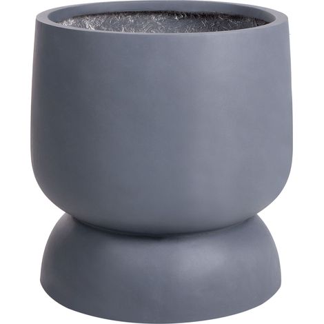 Pot à Plantes Effet Béton en MgO 42 x 42 x 46 cm Extérieur Intérieur Rond Gris Araucaria (1/5)