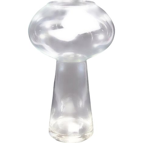 Vaso trasparente "Ufo" in vetro per fiori e piante, decorazione da interno ed esterno, 40 x h 22 cm (1/2)