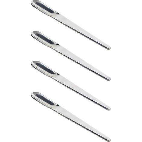 Set mit 4 Mini-Espressolöffeln aus Edelstahl, Mini-Dessertlöffel – 11,00 x 1,50 x 0,12 cm – Silber (1/4)