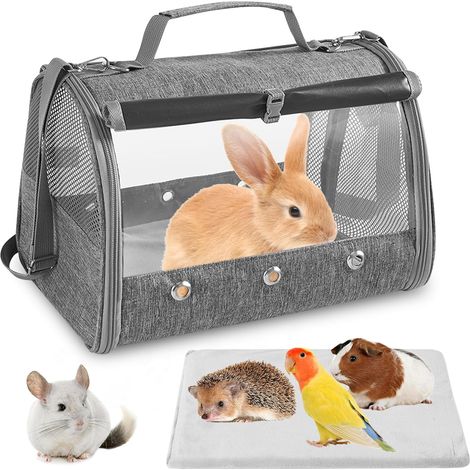 Petit sac de transport pour animal de compagnie avec coussin, sac de transport pour petit animal, boîte de transport pour chat avec ouverture latérale, sac de transport pour cochon d'Inde, boîte de (1/5)