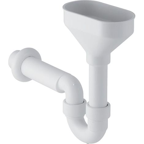 Geberit Rohrbogengeruchsverschluss für Geräte, mit Trichter oval Außendurchmesser 50mm, Alpinweiß (1/5)