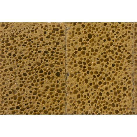 Papier peint panoramique original éponge jaune | Tapisserie panoramique 3D trompe l'oeil | Papier peint panoramique idéal cuisine & salle de bain - 270 x 400 cm (4 pièces) (1/2)